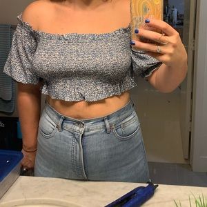 SHEIN off the shoulder crop top